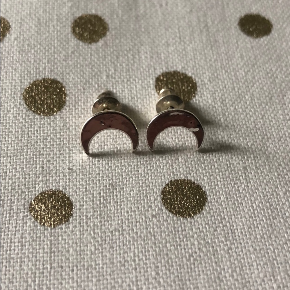 Sterling Crescent Studs